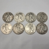 Image 1 : Lot of 8 Assorted Years Walking Liberty Half Dollars - 90% Silver - FV: $4.00 