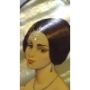 Image 2 : Vintage Russian Hand-painted Fedoskino Style Minature Portrait On Mother Of Pearl Brooch