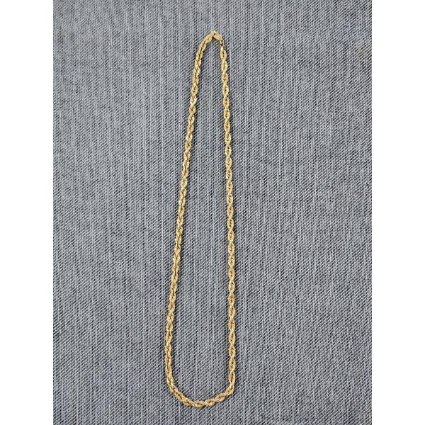 STUNNING 14K Yellow Gold Rope Chain Necklace Weighing 6 Grams Total