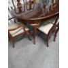 Image 2 : Exquisite Queen Anne Oval 68''x44''x30'' Solid Cherry Wood Dining Table & 6 39'' Chairs