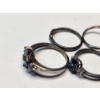 Image 5 : Five Assorted Sterling Silver Rings with Colorful Gemstones - TW: 10.9g 
