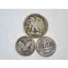 Image 5 : Three United States 90% Silver Coins: 1920 Half Dollar, 1926 & 1960 Quarters