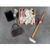 Image 1 : Neat Vintage Collectables Including Small Leather Purse, Wood Crayola Crate, Buttons
