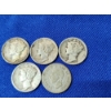 Image 3 : x4 U.S. 90% Silver Mercury Dimes and Canada 80% Silver Dime
