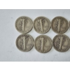 Image 5 : x10 Assorted Years & Mint Marks U.S. 90% Silver Mercury Dimes FV: $1.00