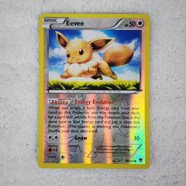 Eevee 80/111 Reverse Holo Vintage Pokemon Trading Card