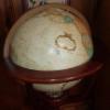 Image 3 : Vintage Tall Floor Mounted "REPOGLE" Wooden Stand Revolving Floor 16" Globe 44" Tall Overall