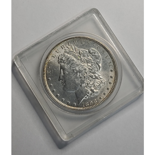 1898 90% Silver Morgan Dollar In Coin Holder