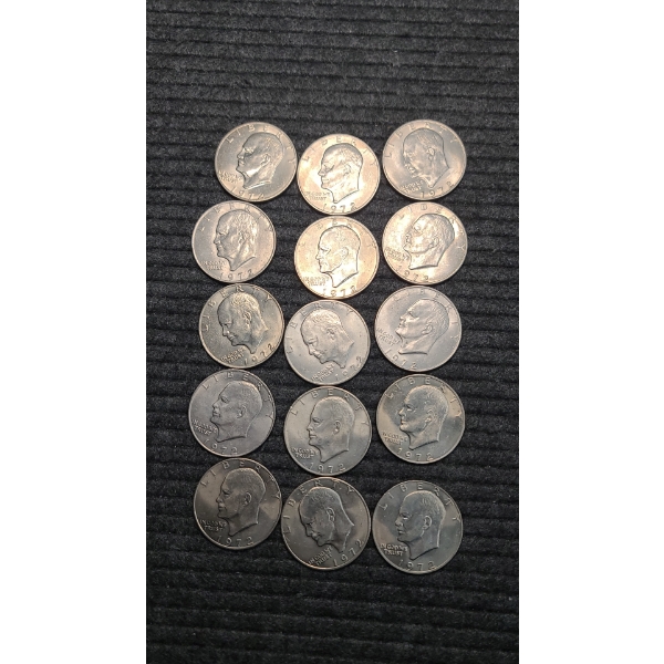 (15) 1972 Eisenhower Dollars Face Value: $15