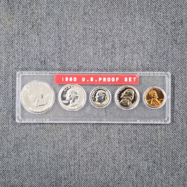 United States 1960 Proof Coin Set in Acrylic Display/Holder ~ $0.85 Face Value in 90% Silver ~
