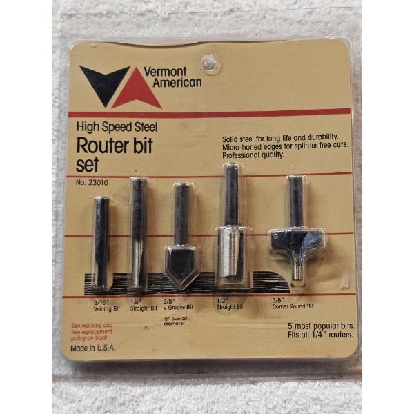 NEW!!! High-Speed Steel Router Bit Set by Vermont American