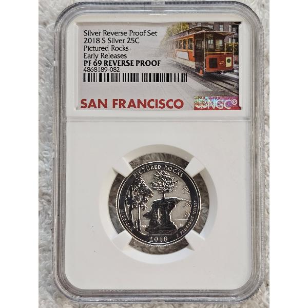 NGC PF 69 Reverse Proof 2018-S Silver Pictured Rocks Quarter
