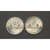 Image 1 : 1961 & 1962 Canada Queen Elizabeth II "Voyager" 80% Silver Dollar Coins