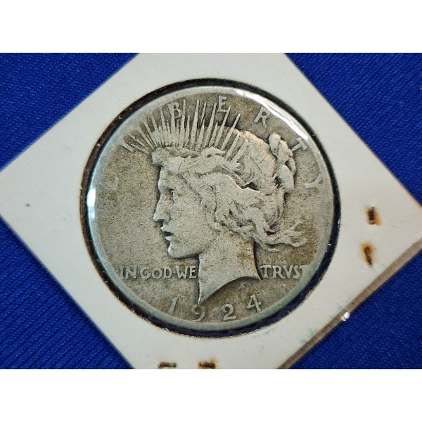1924-S Silver Peace Dollar - 90% Silver U.S. Dollar 