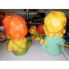 Image 4 : 3 Pcs Colorful Dutch Children Figures - Signed Bisque Statues - Largest 10" 