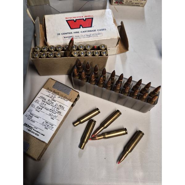 AMMO - RELOADING - .222 REMINGTON - 44 ROUNDS - 14 SHELLS --- SEE PICS