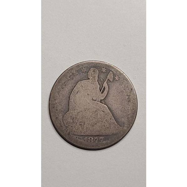 United States 1877 Seated Liberty 90% Silver Half Dollar