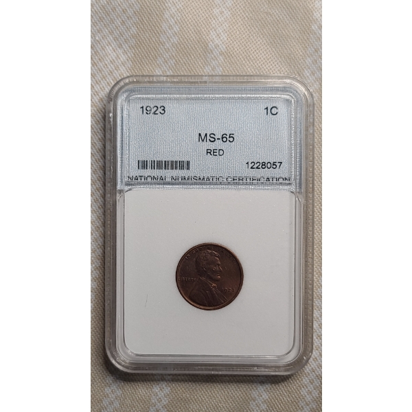 NNC 1923 MS-65 RED Lincoln Wheat Cent 