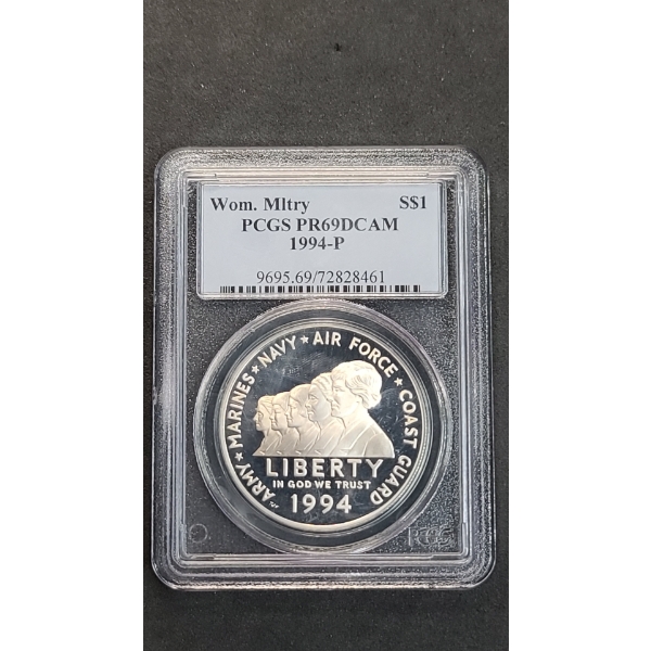 PCGS 1994-P PR69DCAM Women in Military Service for America Memorial 90% Silver Proof Dollar