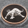 Image 3 : One Troy Ounce .999 Fine Copper Round ~ Colorized Black Ft. Bear On One Side & Bull on The Other