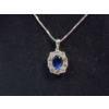 Image 2 : Stunning Matching Set: Sterling Silver Necklace and Ring with Large Blue Stone - TW: 6.6g
Necklace 1