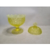 Image 16 : Uranium Glass Candy Dish Standing About 6 Inches Tall - Incredible Condition & Magnificent Glow!
