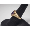 Image 2 : 14K Gold Ring w/ Oval-Cut Amethyst Centerstone - Size 6 - TW: 5.0g