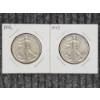 Image 1 : Two 90% Silver United States Walking Liberty Half Dollars ~ $1.00 Face Value