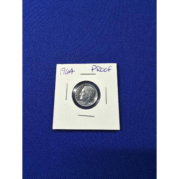 1964 United States Roosevelt 90% Silver Dime PROOF 