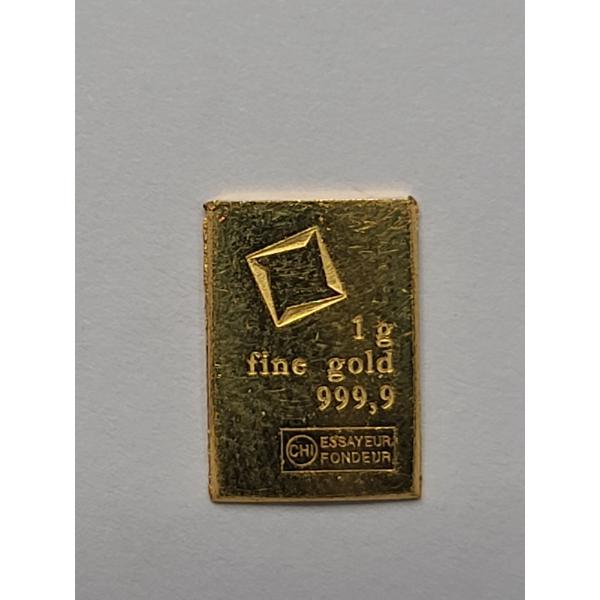 1-Gram Valcambi Suisse .9999 Fine Gold Bar