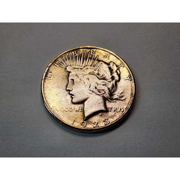 Stunning Gold-Toned 1923-S 90% Silver Peace Dollar 
