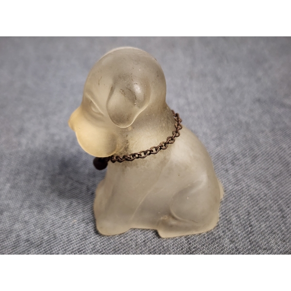 Rare Degenhart Smoke Glass Pooch - Collectible Glass Dog