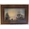 Image 1 : Large Boston Harbor Sailing Ships Print - 44x31