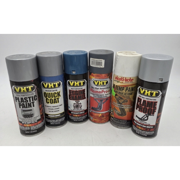 Six Brand New 110z Cans Of High Temp Spray Paints In Assorted Colors