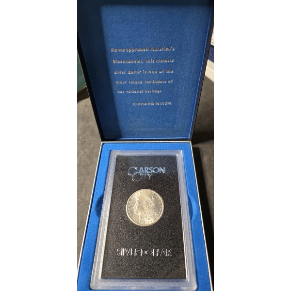 1883-CC Carson City Morgan Silver Dollar in Display Case