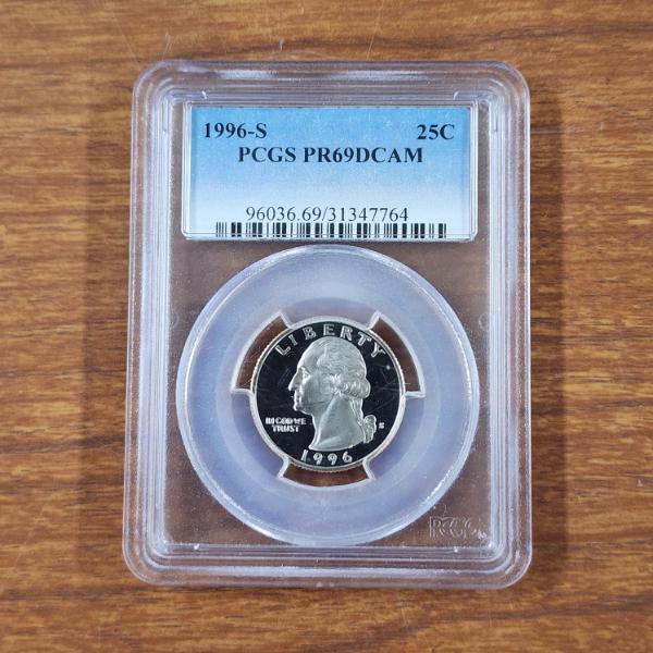 PCGS PR69DCAM Graded 1996-S United States PROOF Washington Quarter 
