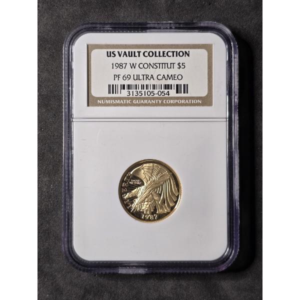 NGC PF69 Ultra Cameo 1987W Constitution $5 - .900 Gold Coin