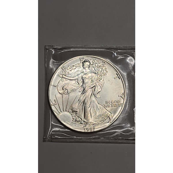 1987 1 Troy oz .999 Pure Silver American Silver Eagle Coin