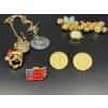 Image 2 : Assorted Costume Jewelry - Pocket Watch with Coin attached - Beaded Watch Bracelet - 2 Indian Head