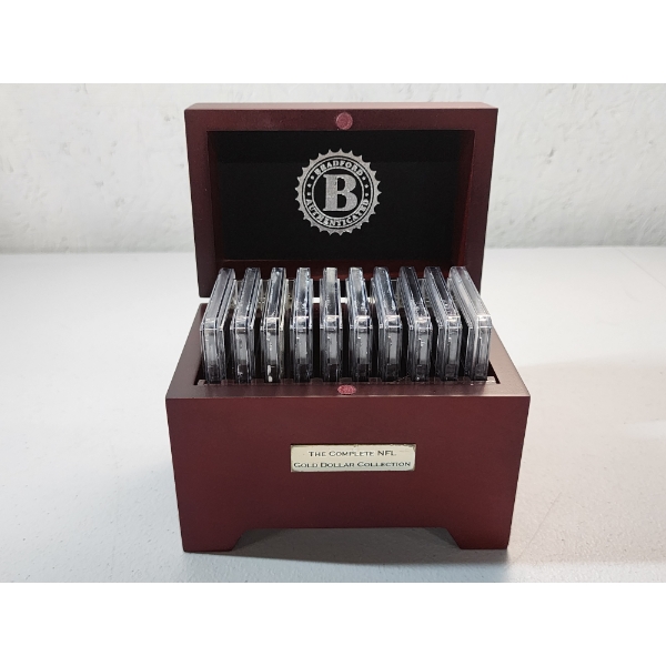 The Bradford Exchange Mint "The Complete NFL Gold Dollar Collection" - Set of 10 Coins
