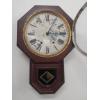 Image 8 : Antique Seth Thomas Pendulum Wooden Octagon Wall Clock - Original Label Intact