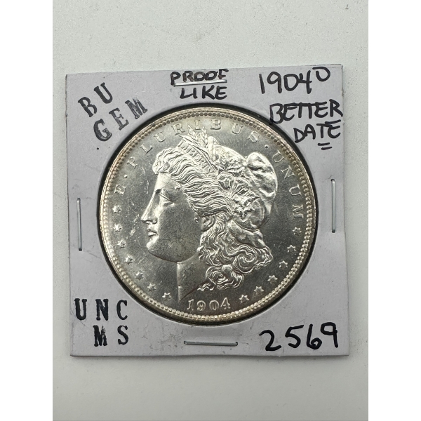 1904-0 Silver Morgan Dollar - 90% Silver Coin - MS Condition