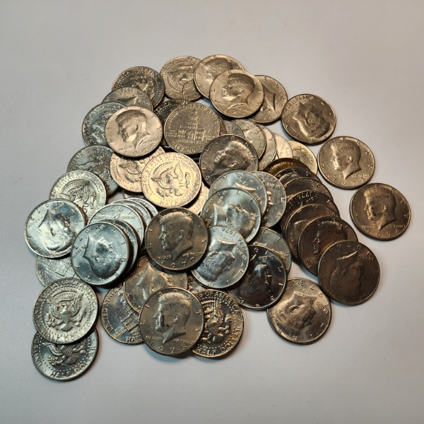 x60 Assorted Mixed Dates Kennedy Half Dollars - Face Value: $30.00