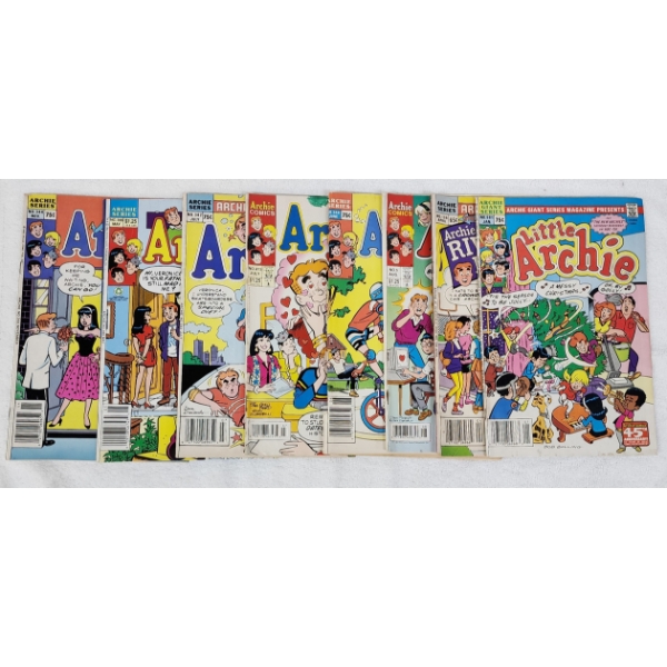 8 Assorted Vintage Archie Comics Including Little Archie!