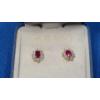 Image 2 : (2) Pairs Of 10K Gold Heart Earrings With Pink & White Stones - Weight: 1.7g