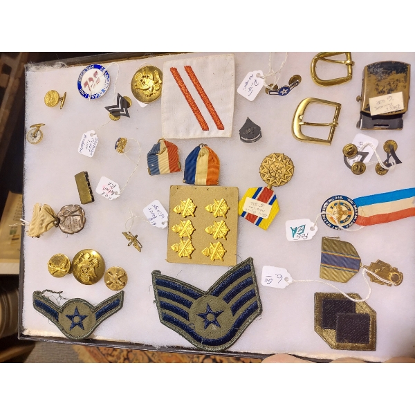 Military Badges Pins Stripes & More - Nice Collection - See Pics