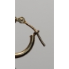 Image 7 : Set Of 14K Yellow Gold Huggie Hoop Earrings & 14K Gold Cat Pendant - Total Weight: 1.7g
