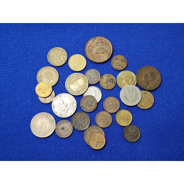 Lot of Assorted Foreign Coins Including Mexico, Germany & France
