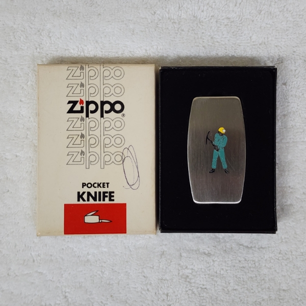 New In Box Zippo Branded Vintage Coal Miner Advertising Pocket Knife