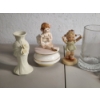 Image 2 : Lot of Assorted Collectibles: Candle Holder, Figurines, Apothecary Bottle, Glass Stoppers